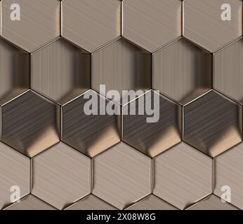 This 3D geometric pattern features a seamless hexagon mosaic with a futuristic vibe, perfect for modern wallpaper designs Stock Photo