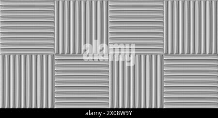 Scratch silver metal, convex, rectangular wall panels, High quality seamless realistic texture Stock Photo