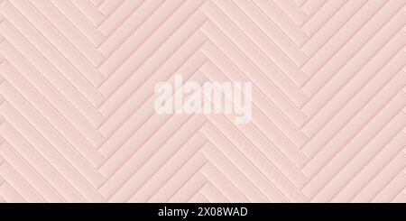 Soft convex wall panels, in light pink skin of herringbone shape with high quality seamless realistic texture Stock Photo