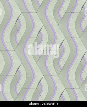 This image features a high-quality, seamless 3D geometric wallpaper design, perfect for professional decor and theming Stock Photo