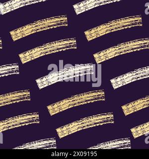 Seamless vector pattern made by hand drawn thin paint strokes. horizontal dry brush stripes texture. Stock Vector