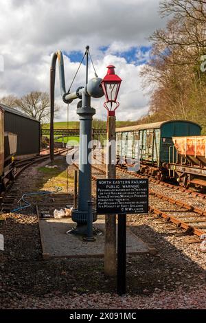 Railway water pump. Kirkby Stephen East, Stainmore Railway. Stock Photo