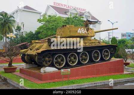 DANANG, VIETNAM - JANUARY 06, 2016: Soviet T-34-85 tank in the museum of the 5th militarized Zone Stock Photo