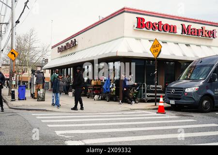 Bronx, NY - April 10, 2024: Staff and filming set of Stars crime drama television show series Power Book III: Raising Kanan season 4. Stock Photo