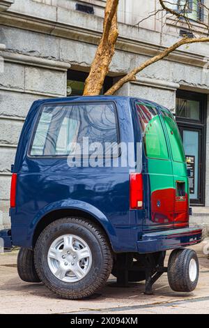 Unusual vehicle art outside of the Vancouver Art Gallery in Canada Stock Photo