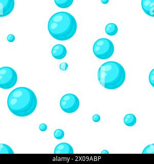Pattern with turquoise bubbles. Abstract air balls in liquid. Stock Vector