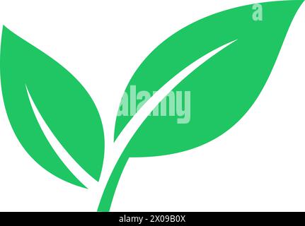 Green leaf icon as an issues of environmental pollution Stock Vector