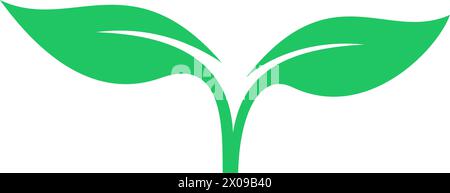 Green leaf icon as an environmental protection concept Stock Vector
