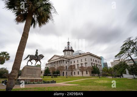 The South Carolina State House Building in Columbia. Wide-angle Long Exposure Photo. Stock Photo