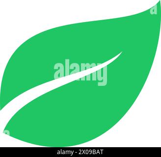 Green leaf icon as eco symbol for web design Stock Vector