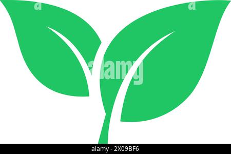 Leaves icon as an environmental impact issues symbol Stock Vector