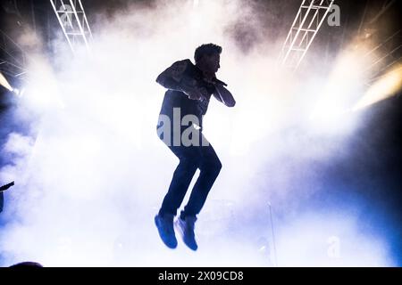 Milan, Italy. 25th Jan, 2024. Pierre Bouvier of Simple Plan is performing at Fabrique Milan in Milan, Italy, on January 25, 2024. (Photo by Roberto Finizio/NurPhoto) Credit: NurPhoto SRL/Alamy Live News Stock Photo