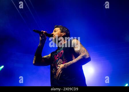 Milan, Italy. 25th Jan, 2024. Pierre Bouvier of Simple Plan is performing at Fabrique Milan in Milan, Italy, on January 25, 2024. (Photo by Roberto Finizio/NurPhoto) Credit: NurPhoto SRL/Alamy Live News Stock Photo