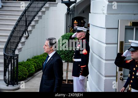 Washington, Dc, USA. 10th Apr, 2024. DC-Whitehouse. Secretary of State Antony Blinken attends a ceremony where President Joe Biden and First Lady Dr. Jill Biden welcome Prime Minister Fumio Kishida and Mrs. Yuko Kishida of Japan to the White House on Wednesday, April 10, 2024. (Photo by Haiyun Jiang/Pool/Sipa USA) Credit: Sipa USA/Alamy Live News Stock Photo