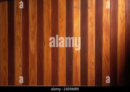 Two tone wood stained bead board Stock Photo