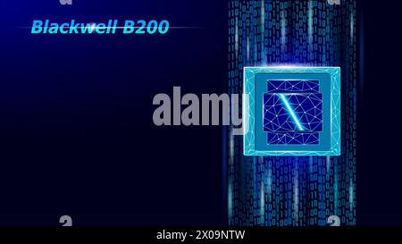 Blackwell New Innovation Technology AI Chip Editorial vector NVIDIA AI Conference GTC California - 19 March 2024 Stock Vector