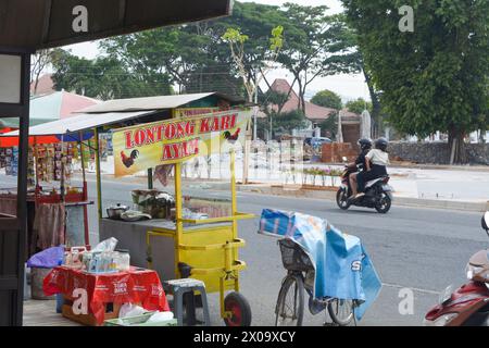 Kebumen, Indonesia. January 19, 2024- Several street food vendors are selling their wares Stock Photo