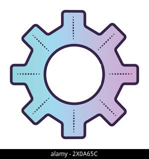 Gear mechanism symbol, pinion sign, dark blue line vector icon with a beautiful gradient background Stock Vector