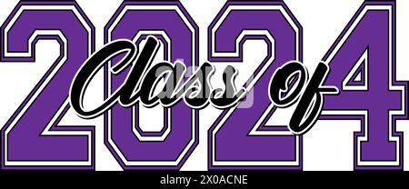 Purple Class of 2024 Stock Photo