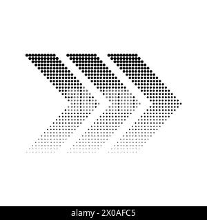 Halftone arrow design. Directional abstract dots. Motion concept graphic. Vector illustration. EPS 10. Stock Vector