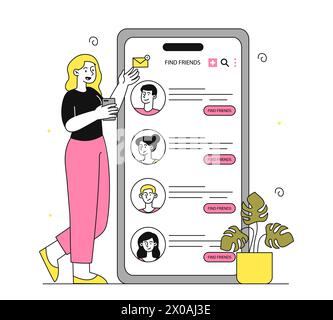 Add friends in social media vector simple Stock Vector