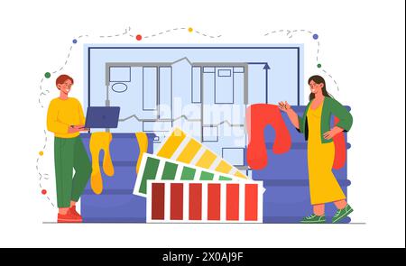 Interior designer vector concept Stock Vector