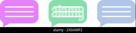 Colorful speech bubbles in soft colors. Chat bubbles in soft tones. Stock Vector