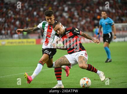 Rio De Janeiro, Brazil. 10th Apr, 2024. Rio de Janeiro, Brazil, April 10th 2024: Everton Soares (Cebolinha) of Flamengo during the Copa Libertadores (Group A) football match between Flamengo (BRA) and Palestino (CHI) at the Maracanã stadium in Rio de Janeiro, Brazil. (Andre Ricardo/Sports Press Photo/SPP) Credit: SPP Sport Press Photo. /Alamy Live News Stock Photo