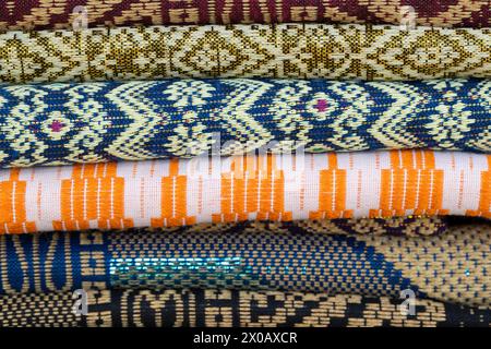 Traditional tenun ikat from Lombok, West Nusa Tenggara, Indonesia. Stock Photo