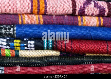 Traditional tenun ikat from Lombok, West Nusa Tenggara, Indonesia. Stock Photo