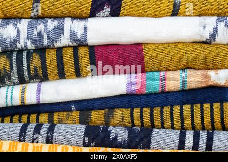 Traditional tenun ikat from Lombok, West Nusa Tenggara, Indonesia. Stock Photo