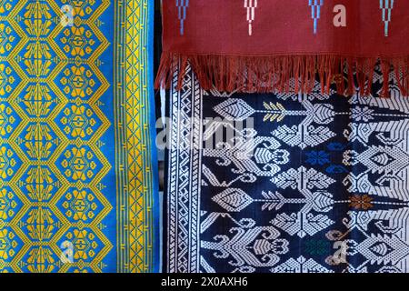 Traditional tenun ikat from Lombok, West Nusa Tenggara, Indonesia. Stock Photo