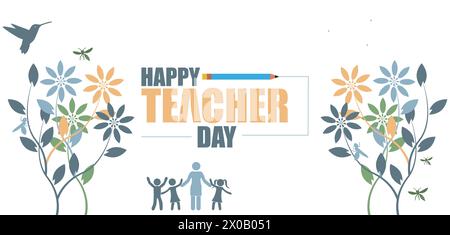 Brighten a Teachers Day with Beautiful Illustration Designs Stock Vector