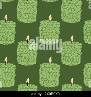 Aromatherapy Seamless Pattern with Vector Candles. Vector illustration can used for wrapping paper, wallpapers, posters, cover design. Stock Vector