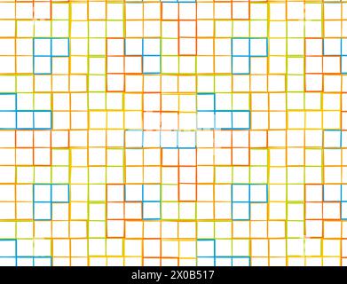 Tetris pattern on a white background. vector pattern game, design for paper and textiles. fun design for kids Stock Vector