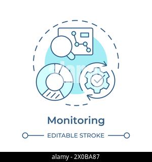 BPM monitoring soft blue concept icon Stock Vector