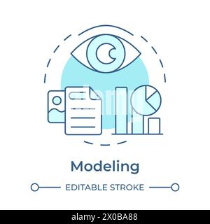 BPM modeling soft blue concept icon Stock Vector