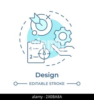 Business processes management design soft blue concept icon Stock Vector