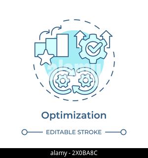 Business process management optimization soft blue concept icon Stock Vector