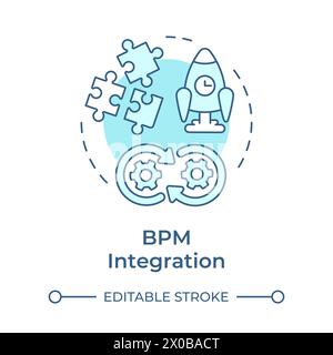 BPM integration soft blue concept icon Stock Vector