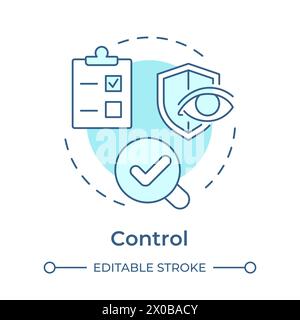 DMAIC control phase soft blue concept icon Stock Vector