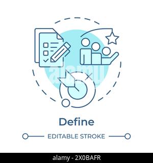 Sigma define soft blue concept icon Stock Vector