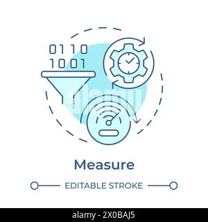 Sigma measure soft blue concept icon Stock Vector