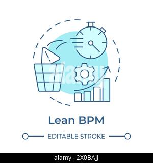 Lean BPM soft blue concept icon Stock Vector
