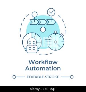 Workflow automation soft blue concept icon Stock Vector
