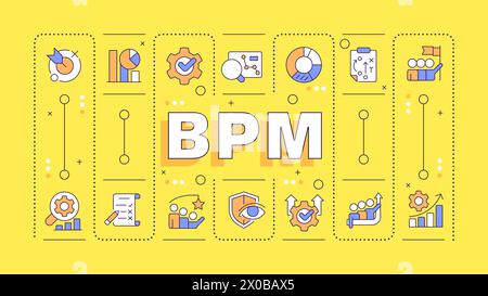 BPM yellow word concept Stock Vector