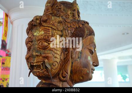 Guanyin Avalokiteshvara three face or Guan Yin bodhisattva goddess chinese deity for thai people traveler travel visit respect praying blessing wish a Stock Photo