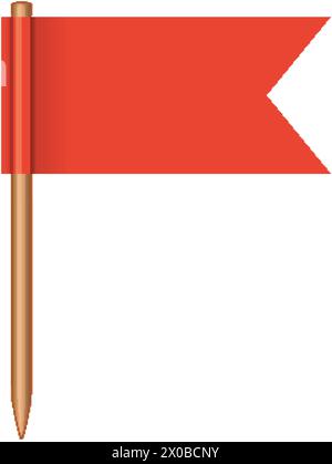 A simple red flag pinned on a blank space Stock Vector
