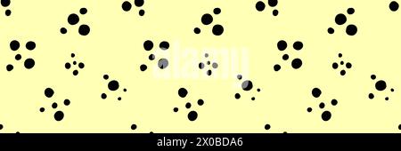 Small dash pattern. Seamless minimal dash pattern, small elements on yellow background. Stock Vector