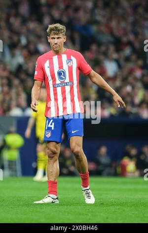 Marcos Llorente  of Atletico de Madrid during the UEFA Champions League,  between At Madrid and Borussia Dortmund in Metropolitano Stadium on April 10 Stock Photo